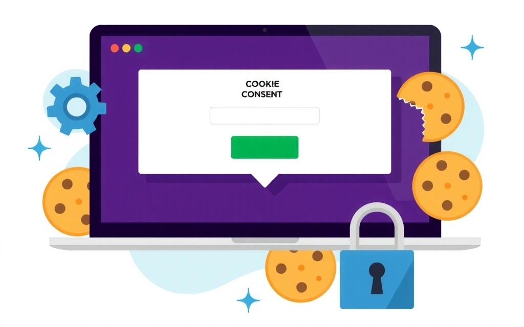 Ilustrace souborů cookie a nastavení soukromí