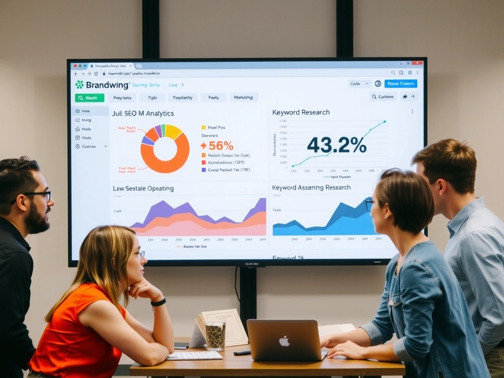 Tým Brandwing pracuje na SEO strategii
