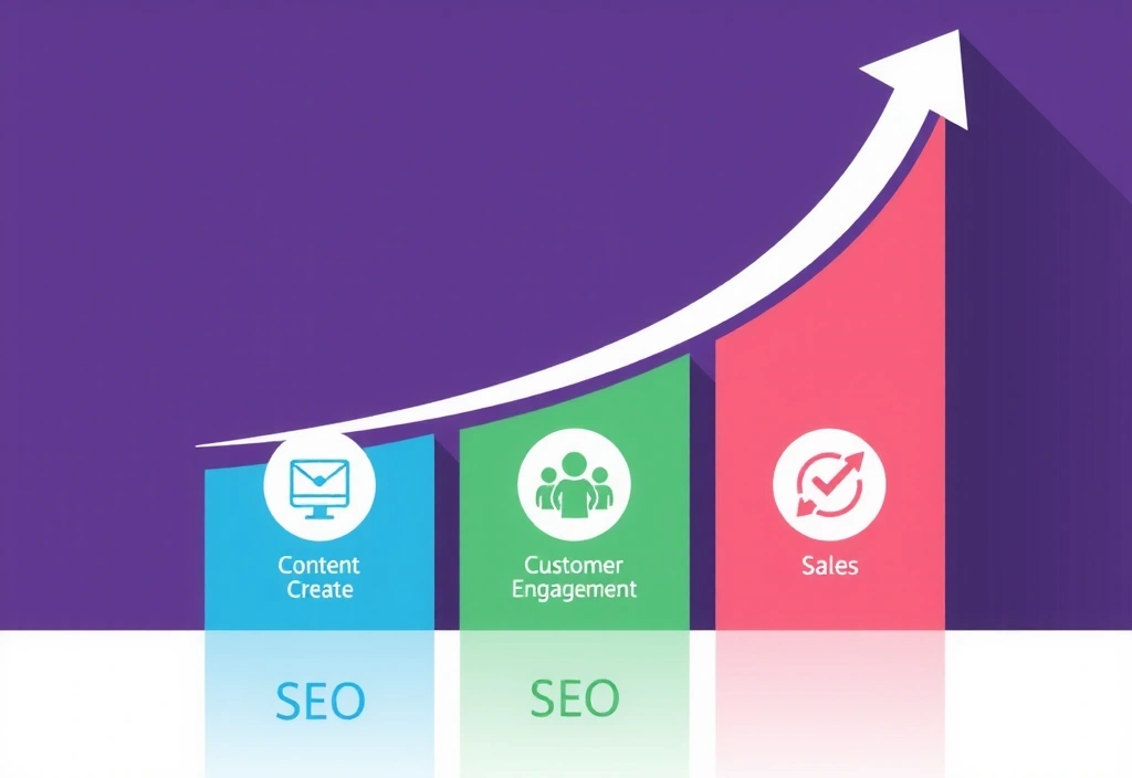 Grafika znázorňující růst díky obsahu